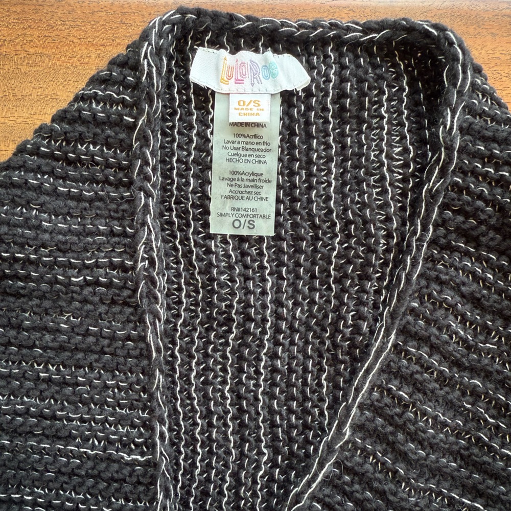 LuLaRoe Black and Gray Women's Cardigan